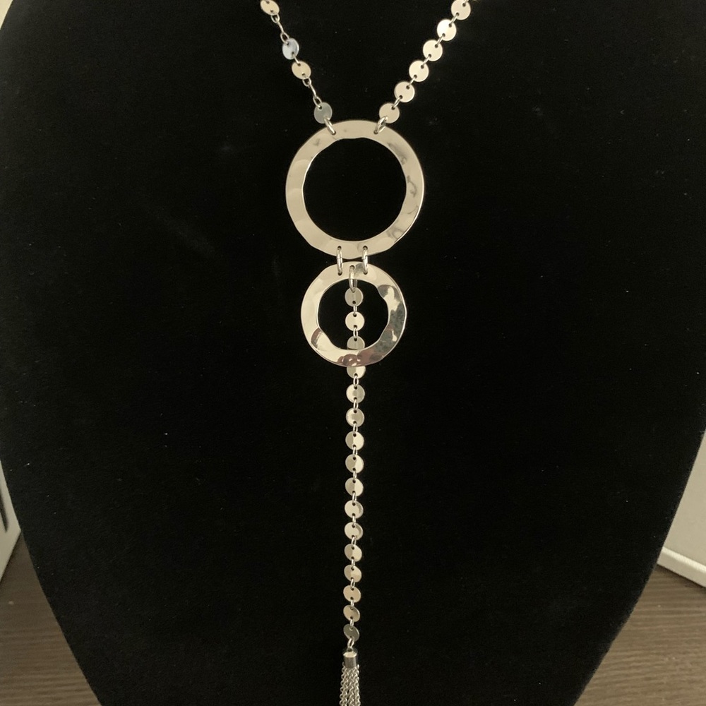 Silver necklace with circles